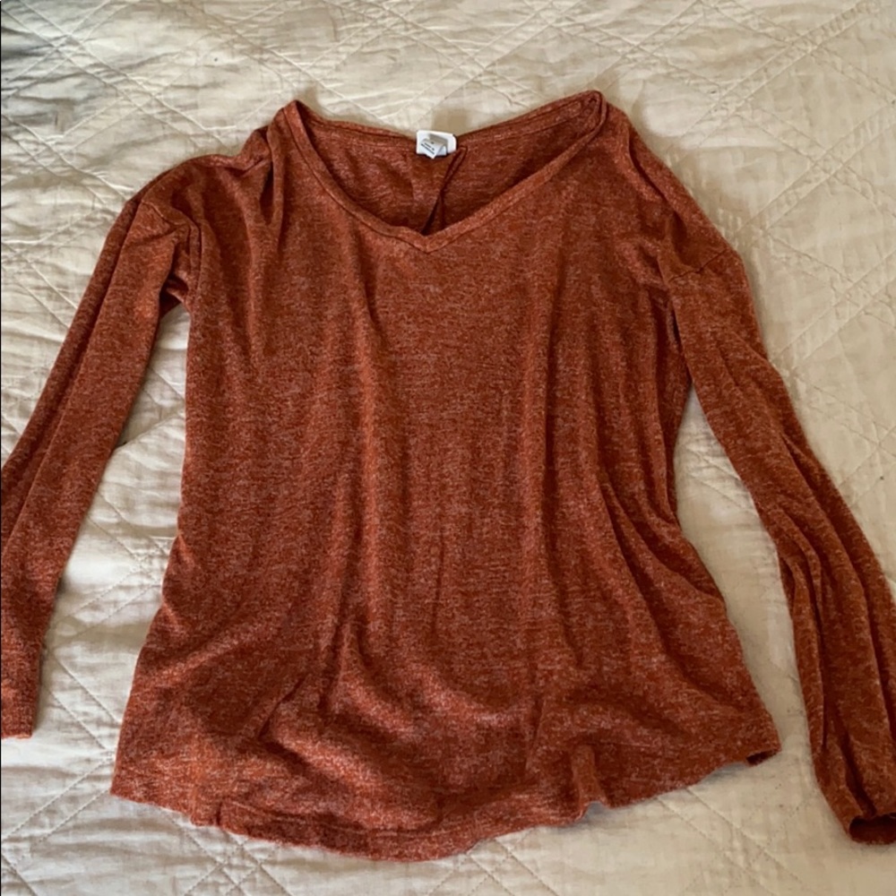 Burnt orange v-neck sweater